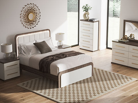 Kendanport Queen Upholstered Bed with LED Headboard