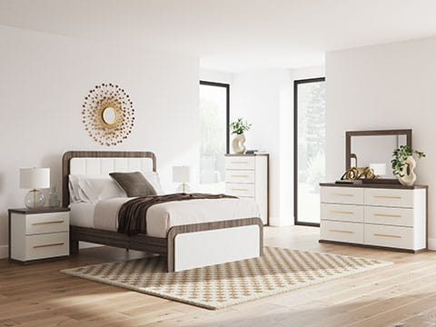 Kendanport Queen Upholstered Bed with LED Headboard