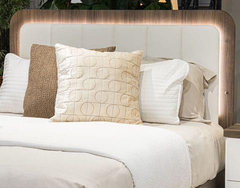 Kendanport King Upholstered Bed with LED Headboard