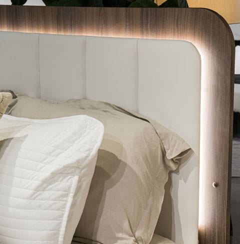 Kendanport King Upholstered Bed with LED Headboard