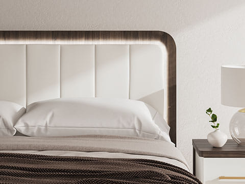 Kendanport King Upholstered Bed with LED Headboard