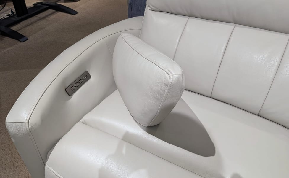 BOSTON LIGHT GREY LEATHER POWER RECLINING SECTIONAL