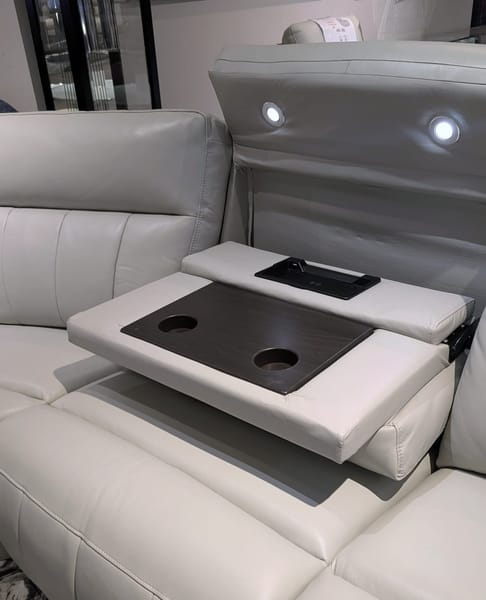 BOSTON LIGHT GREY LEATHER POWER RECLINING SECTIONAL