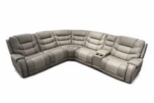Burke Power Reclining and Power Headrest Leather Sectional