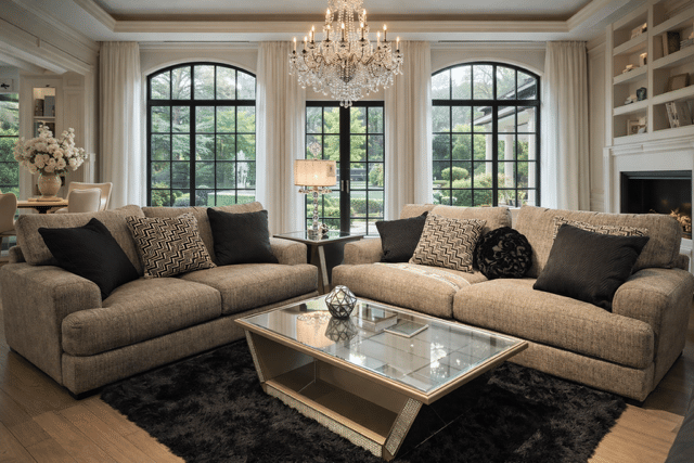 AVA SOFA AND LOVESEAT SET - PEPPER COLOR