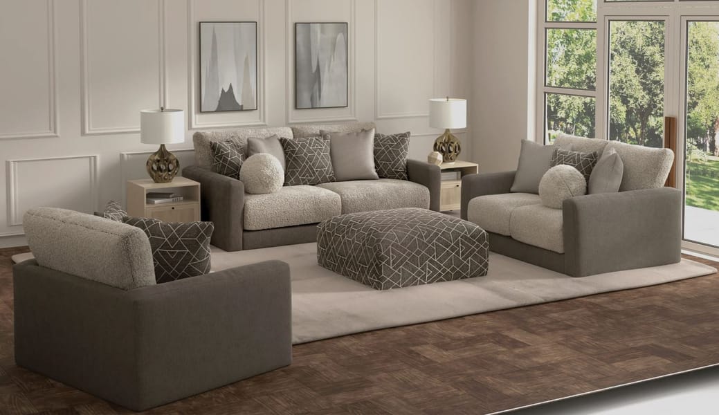 Reddington Cocktail Ottoman in Umber/Fawn
