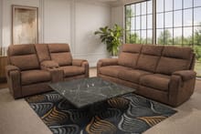 HARRINGTON BROWN MANUAL RECLINING SOFA & LOVESEAT SET