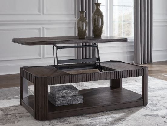 Carlibrie Lift Top Cocktail Table – Warm Brown