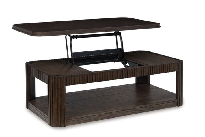 Carlibrie Lift Top Cocktail Table – Warm Brown
