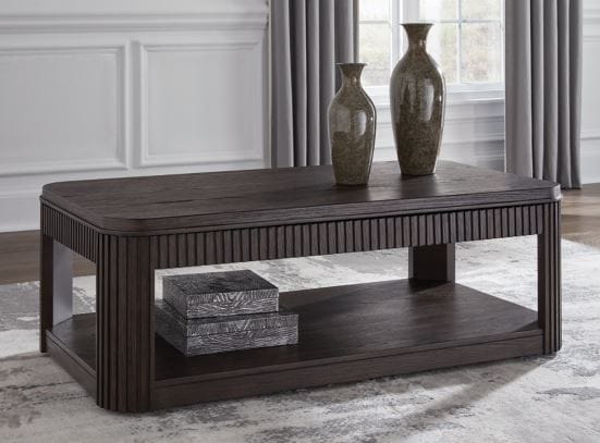 Carlibrie Lift Top Cocktail Table – Warm Brown