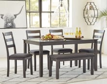 BRIDSON 6-PIECE DINING TABLE SET WITH BENCH