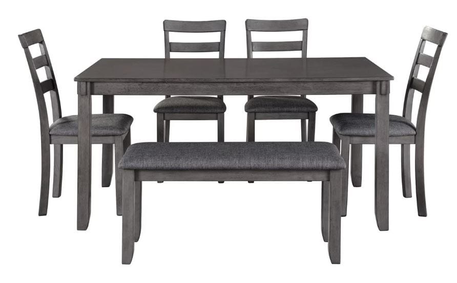 BRIDSON 6-PIECE DINING TABLE SET WITH BENCH