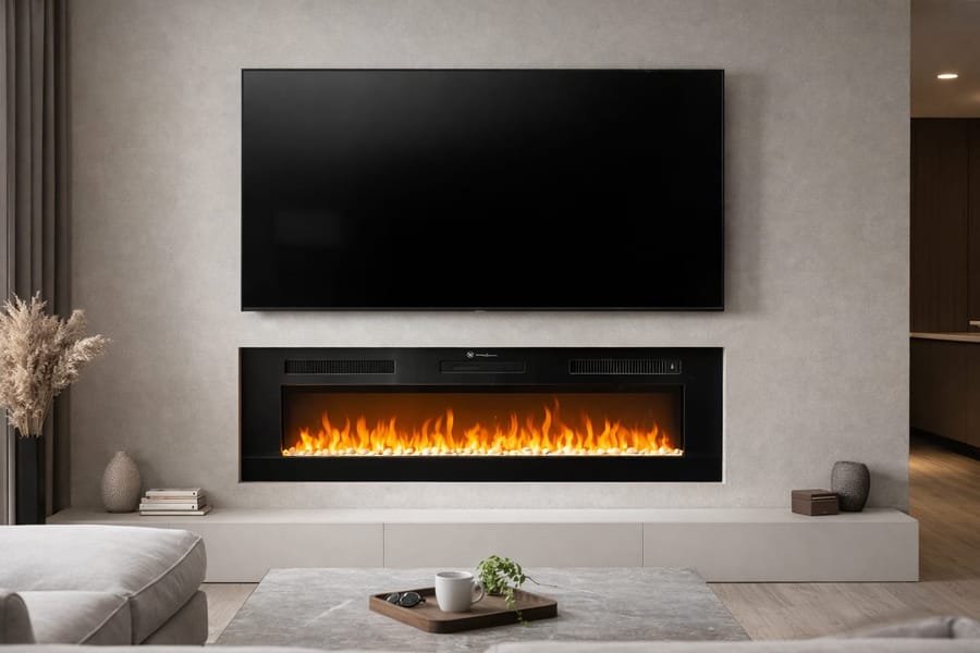 CHICAGO 60" WALL ELECTRIC FIREPLACE WITH HEATER