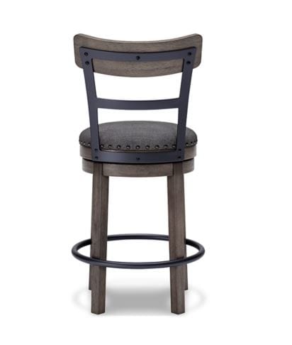 CAITBROOK UPHOLSTERED SWIVEL BARSTOOL – GRAY