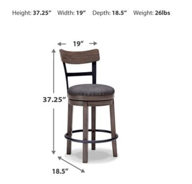 CAITBROOK UPHOLSTERED SWIVEL BARSTOOL – GRAY