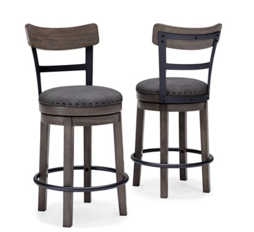 CAITBROOK UPHOLSTERED SWIVEL BARSTOOL – GRAY