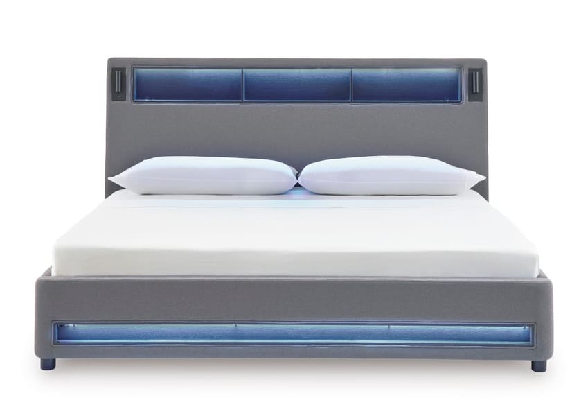 VERISHAW LED QUEEN UPHOLSTERED BED