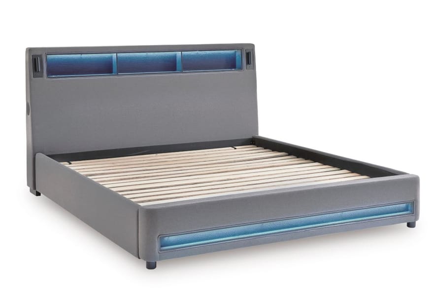 VERISHAW LED QUEEN UPHOLSTERED BED