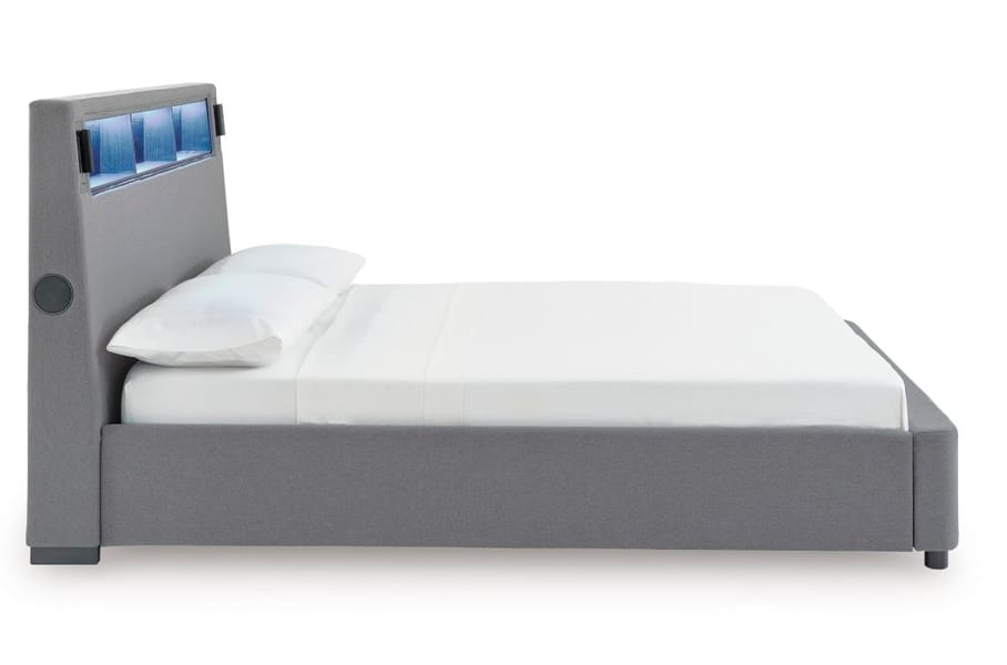 VERISHAW LED QUEEN UPHOLSTERED BED