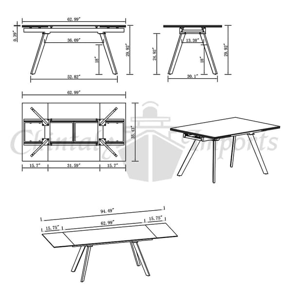 Alexandra 5-Piece Dining Set by Chintaly Imports