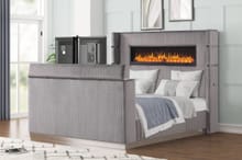 LAVISH GRAY QUEEN UPHOLSTERED BED