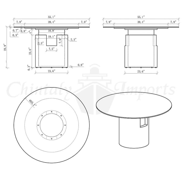 KAMILA - KENDALL 5 PC DINING SET CERAMIC TOP