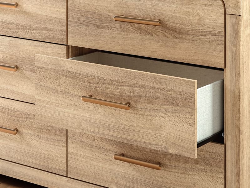 KINLANNI SIX DRAWER DRESSER AND MIRROR