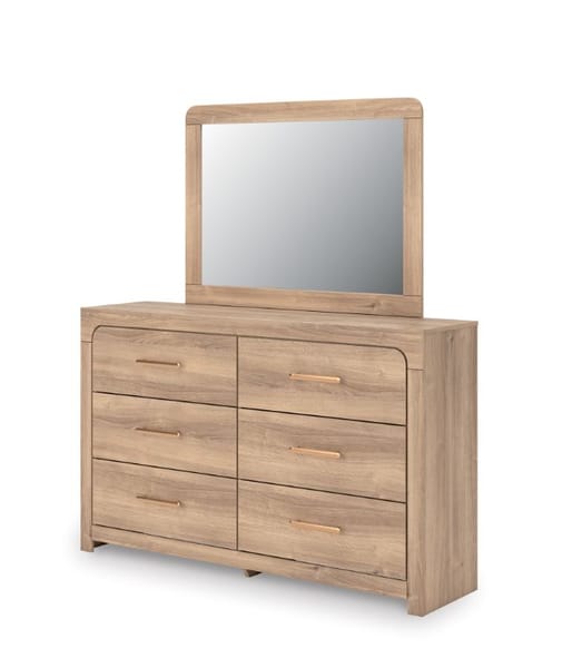 KINLANNI SIX DRAWER DRESSER AND MIRROR