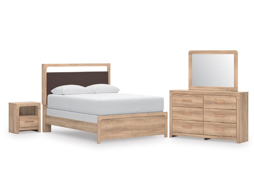 KINLANNI KING UPHOLSTERED PANEL BED