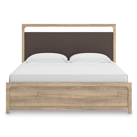KINLANNI KING UPHOLSTERED PANEL BED