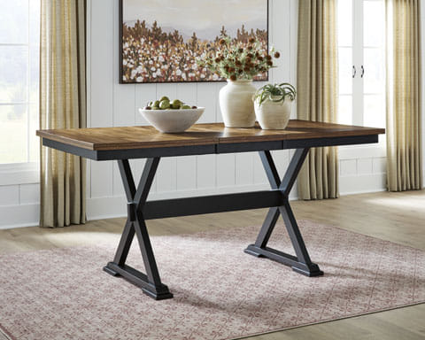 WILLOW DINING TABLE, 4 CHAIRS AND BENCH