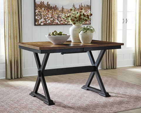 WILLOW DINING TABLE, 4 CHAIRS AND BENCH