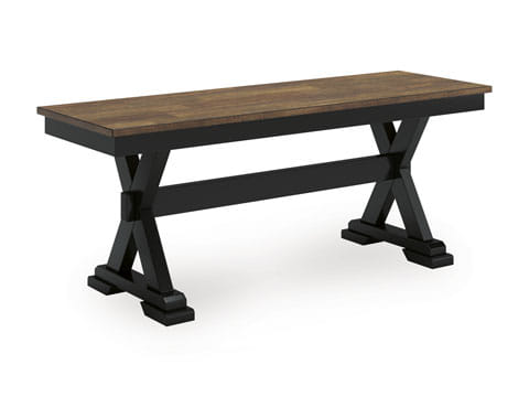 WILLOW DINING TABLE, 4 CHAIRS AND BENCH