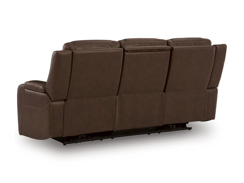 KNIGHTINGTON PWR REC SOFA W/AUDIO SEATING IN BROWN
