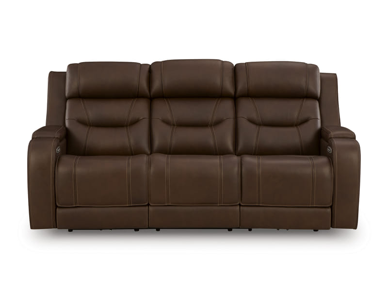 KNIGHTINGTON PWR REC SOFA W/AUDIO SEATING IN BROWN