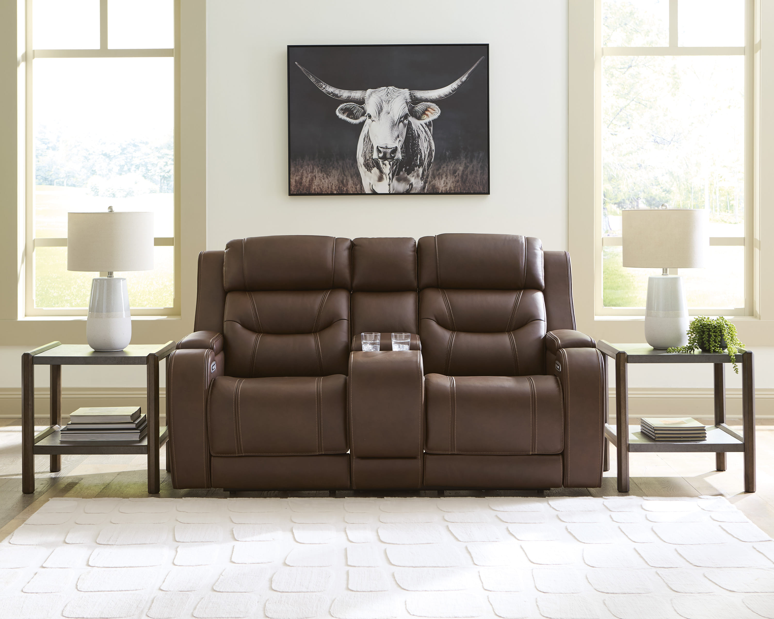 KNIGHTINGTON PWR REC LOVE W/AUDIO SEATING IN BROWN