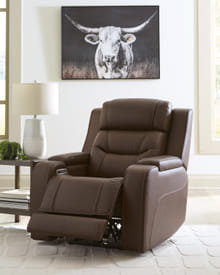 KNIGHTINGTON POWER RECLINER W/AUDIO SEATING IN BROWN