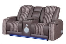 IMPERIAL BROWN POWER CONSOLE RECLINING LOVESEAT WITH POWER HEADREST