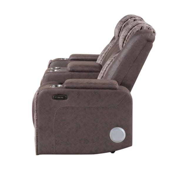 IMPERIAL BROWN POWER CONSOLE RECLINING LOVESEAT WITH POWER HEADREST