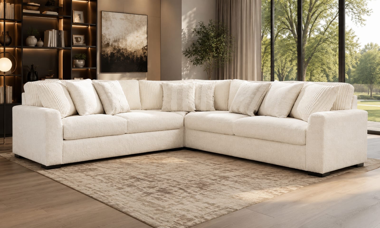 VERONA IVORY 3PC SECTIONAL