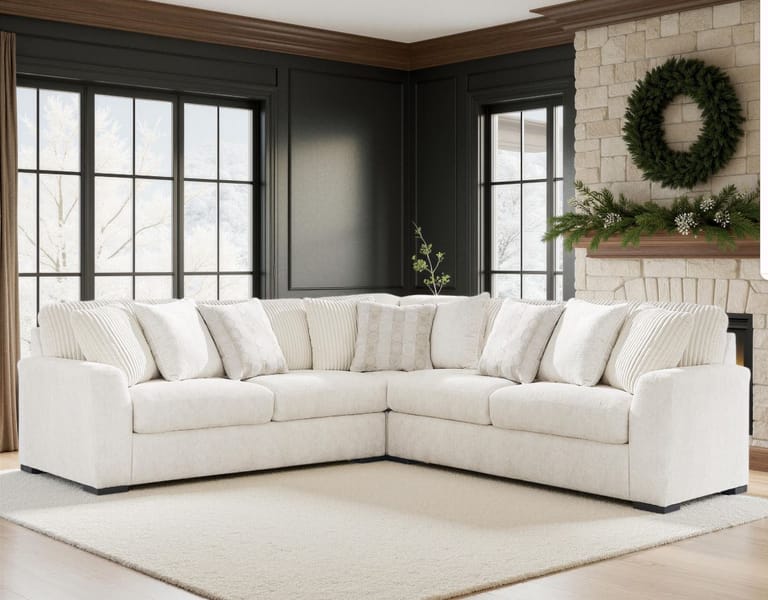 VERONA IVORY 3PC SECTIONAL