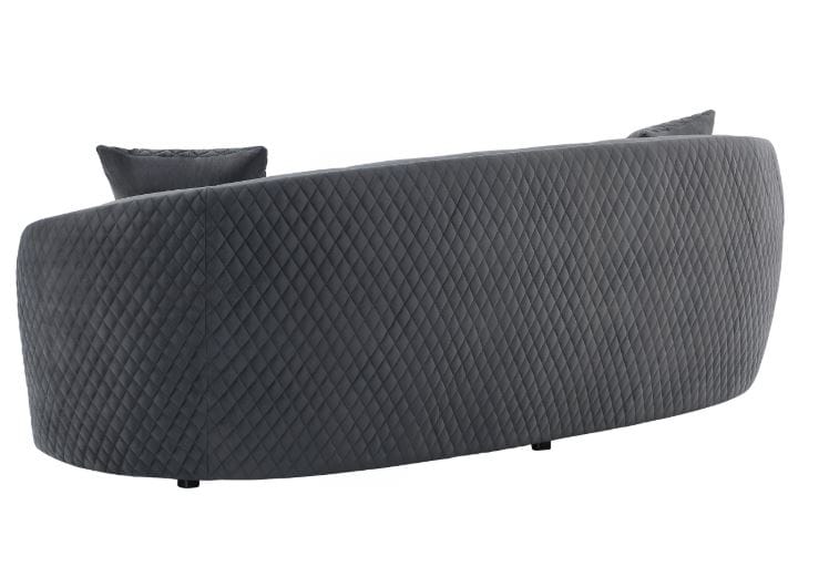 LUXORA CURVED GREY VELVET SOFA