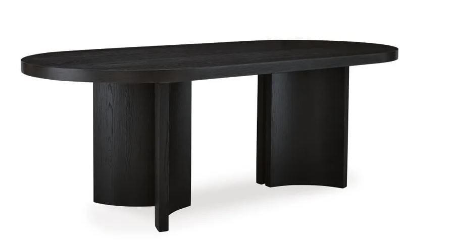 NOIR OVAL PEDESTAL DINING TABLE