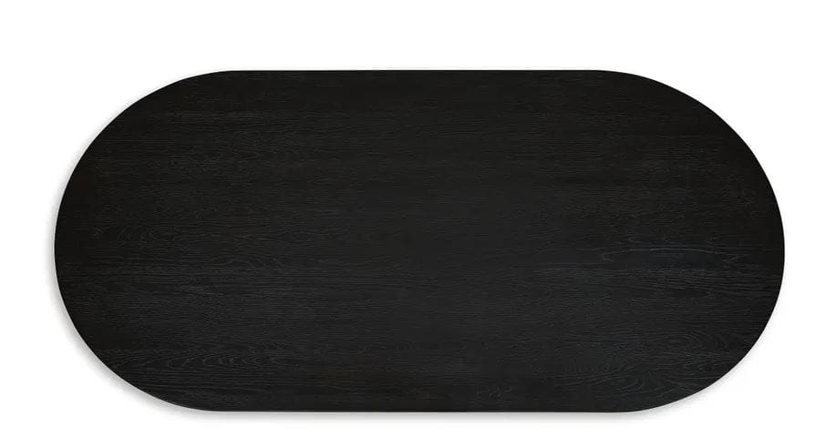 NOIR OVAL PEDESTAL DINING TABLE