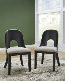 NOIR UPHOLSTERED DINING SIDE CHAIR (2/SN)