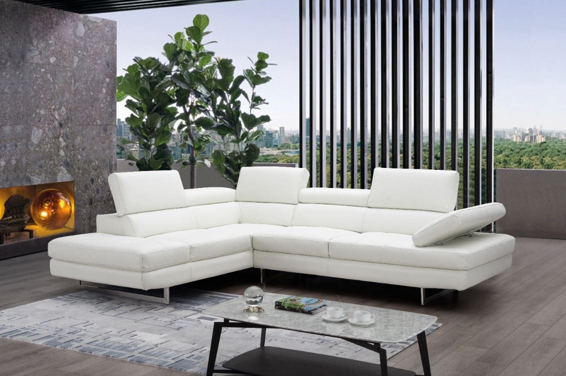 VALENTINO OFF-WHITE ITALIAN LEATHER SECTIONAL