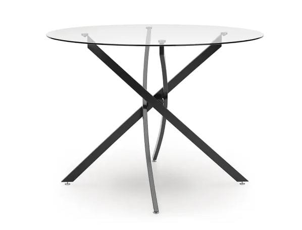 HARLOW 5-PIECE ROUND GLASS DINING SET