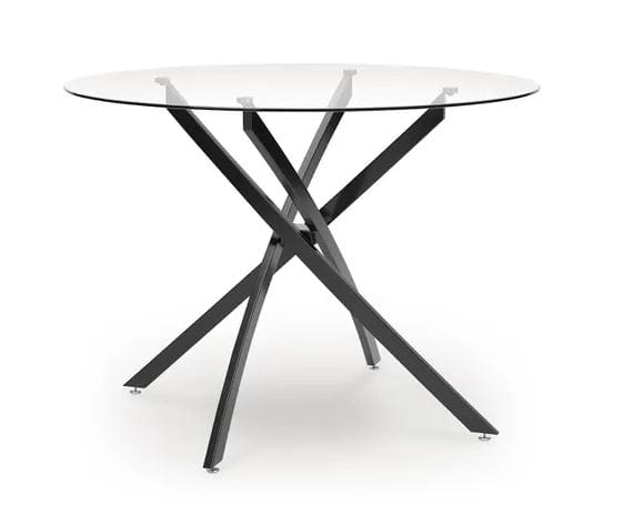 HARLOW 5-PIECE ROUND GLASS DINING SET