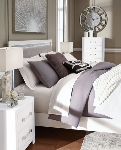 MAELORA TWIN UPHOLSTERED PANEL BED WITH LED LIGHTING