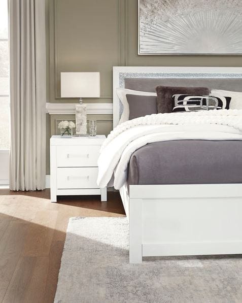 MAELORA TWIN UPHOLSTERED PANEL BED WITH LED LIGHTING